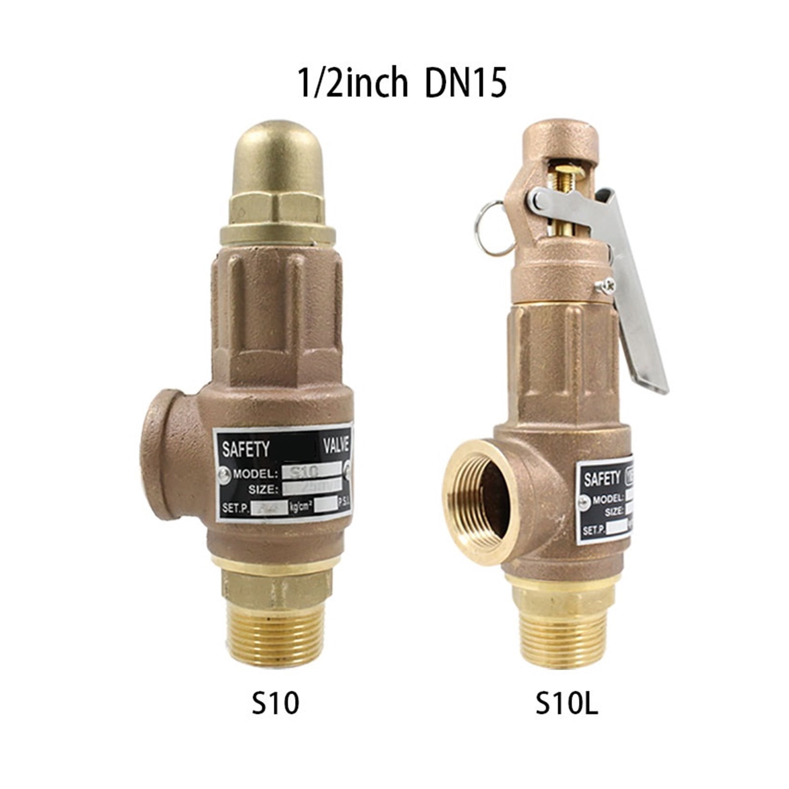 Brass Safety Valve DN15 DN20 Bronze Thread S10 S10L Safety Pressure ...