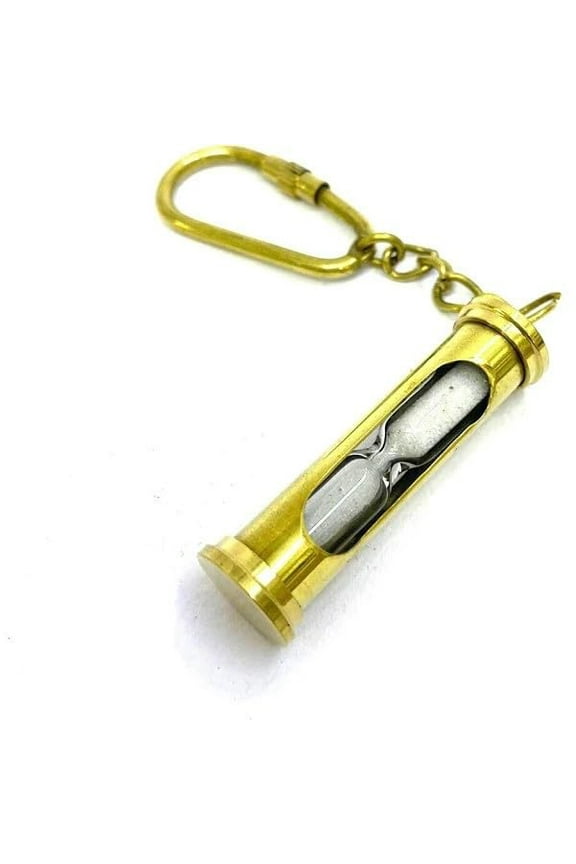 Brass Sand Timer Keychain