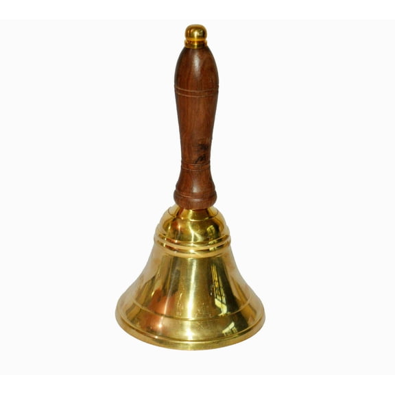 Brass School Bell - Service Call Bell - Pray Bell - Vintage Hand Bell Christmas
