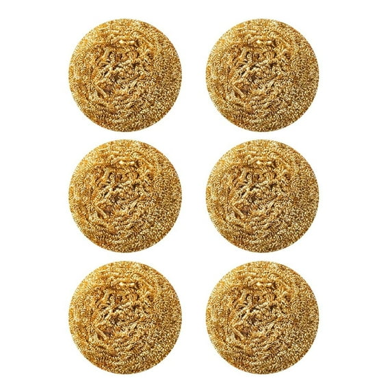 Brass Scrubber Magic Eraser Scouring Pad Cast Iron Kitchen Scrubber for Dishes Wall Tub Cleaner Scrub Household Cleaning Supplies (6)