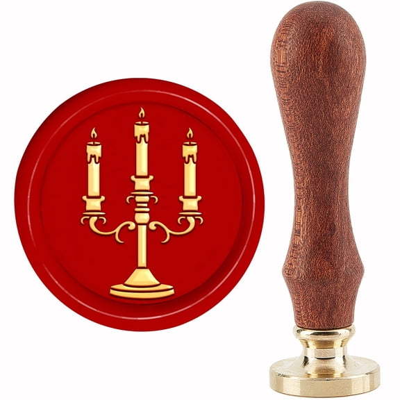 Brass Seal Stamp with Handle for DIY Scrapbooking Candle Pattern 89x30mm