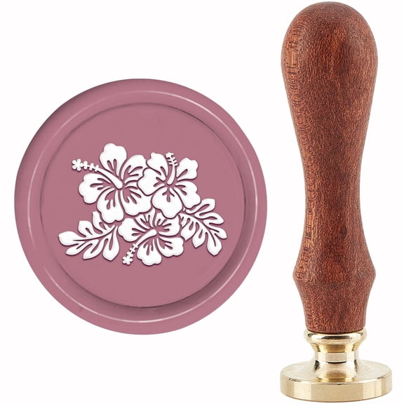 Brass Seal Stamp with Handle for DIY Scrapbooking Flower Pattern 3.5x1.18 inch(8.9x3cm)