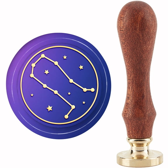 Brass Seal Stamp with Handle for DIY Scrapbooking Gemini 3.5x1.18 inch(8.9x3cm)