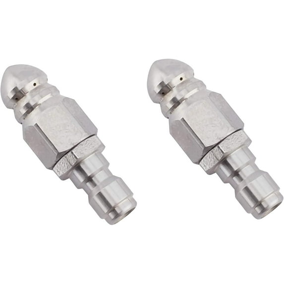 Brass Sewer Jetting Nozzle for Pressure Washer Stainless Steel Color 55x18x18.5mm Hole: 0.7mm and 7mm