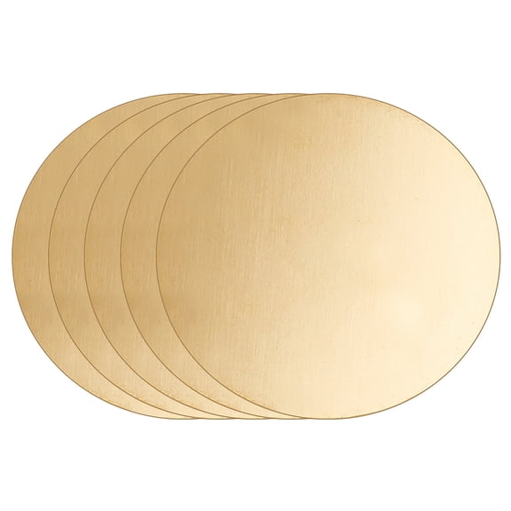 Brass Sheet Brass Disc Flat Round Light Gold 60x0.5mm 5pcs/bag