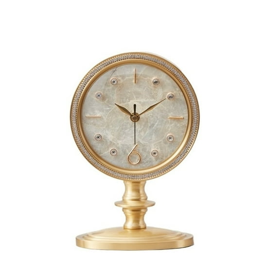 Brass Shell Desktop Table Clock Pendulum High-value Clock Desk Clock Creative Ornament