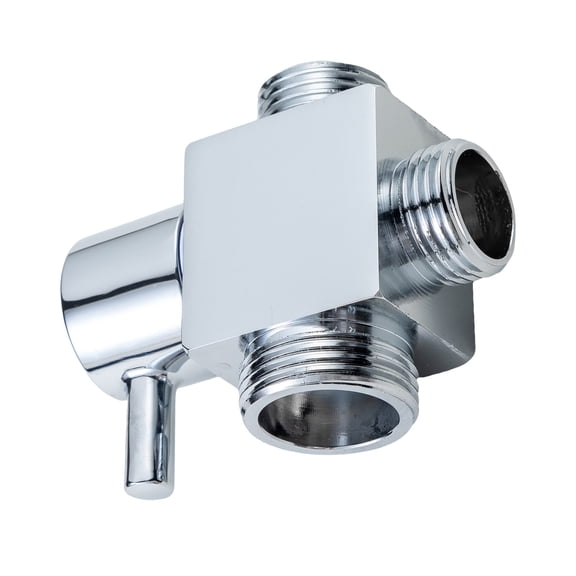 Brass Shower Diverter Adapter with Switches Double Outlet Strong Showers Diverter for Bathroom Faucet Replacement