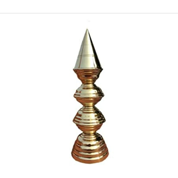Brass Shri Ji Mathura Temple Kalash 4 Steps (Approx. 12 inch) jaini