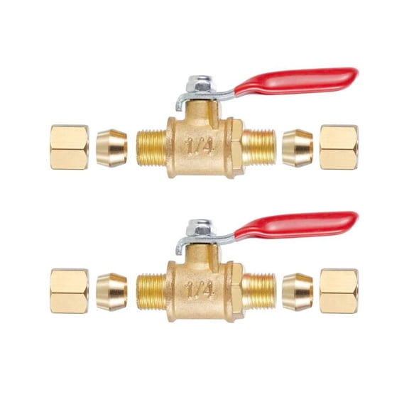 Brass Shut Off Valve 1/4 Inch Compression Fitting for Refrigerator Water Line