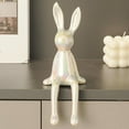 thumbnail image 1 of Brass Sitting Bunny, Ceramic Electroplate Rabbit Figurine, Sitting Gold Bunnies for Shelf, Easter Bunny Decorations, for Desk Cabinet Bookshelf Counter Home Hotel Bar Office Decor(White), 1 of 8