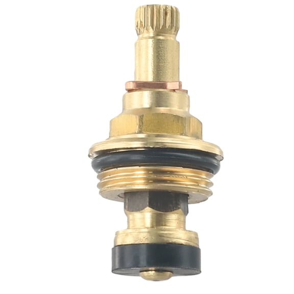 Brass Slow Opening Spool G1/2 Inch 20 Tooth Ceramic Cartridge Valve Replacement for Hot and Cold Water Taps with Rubber Gasket Leak Prevention for Bathroom or Kitchen Faucets Plumbing Repair