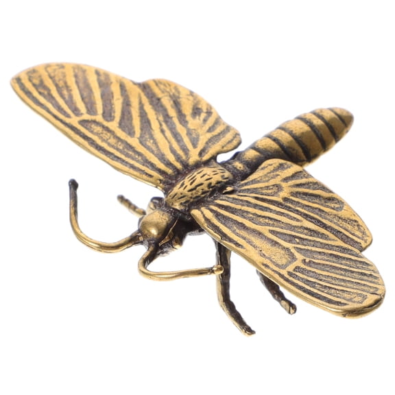 Brass Small Dragonfly Statue Desktop Handicraft Dragonfly Figurine Desk Decor
