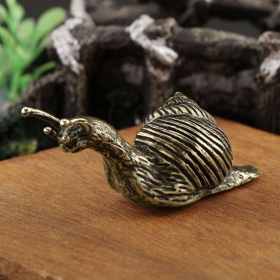 Brass Snail Animal Statue Small Sculpture Home Decor Gifts Tabletop Figurine