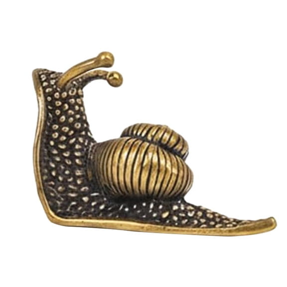 Brass Snail Figurines – Cute Vintage Cottagecore Décor, Retro Mini Sculptures for Desk, Bookshelf, Plant Pots, Garden & Terrarium Décor