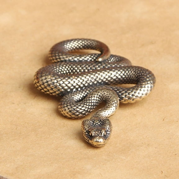 Brass Snake Figurine Small Table Decor Home Office Ornament