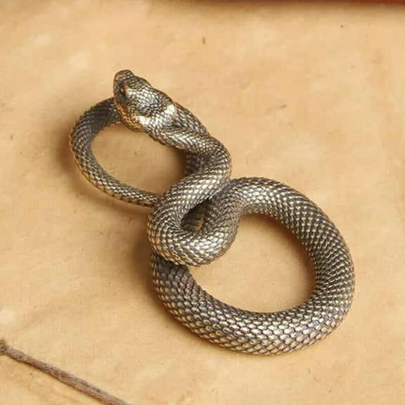 Brass Snake Figurine Statue Home Office Table Decoration Animal Figurines Toys