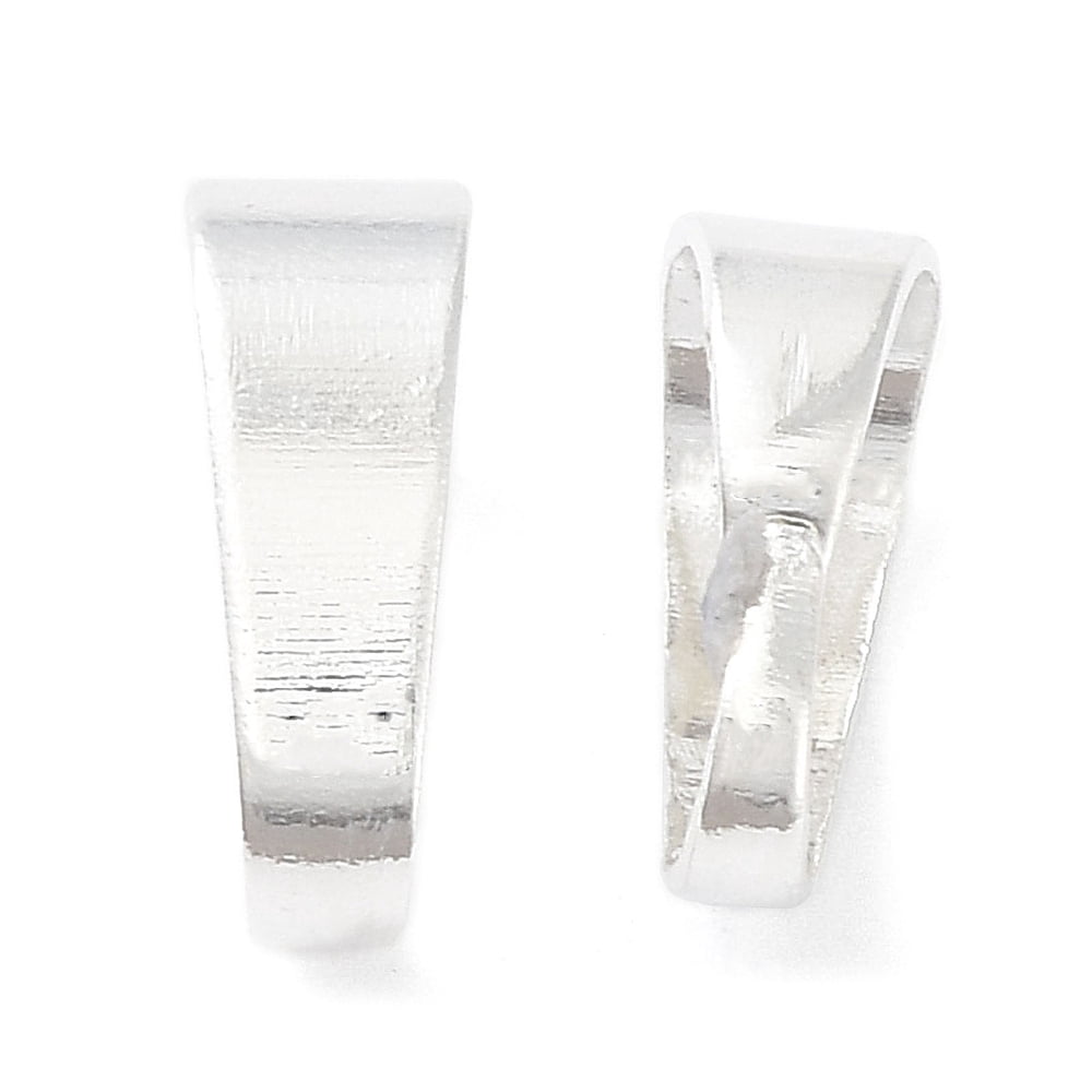 Brass Snap on Bails Cadmium Free & Lead Free 925 Sterling Silver Plated 9.5x6x3.5mm