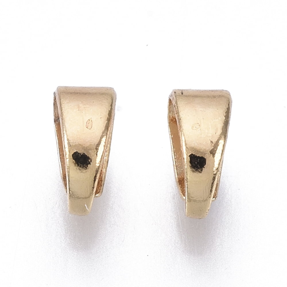 Brass Snap on Bails Nickel Free Real 18K golden Plated 6x4x3mm Hole: 5x3mm