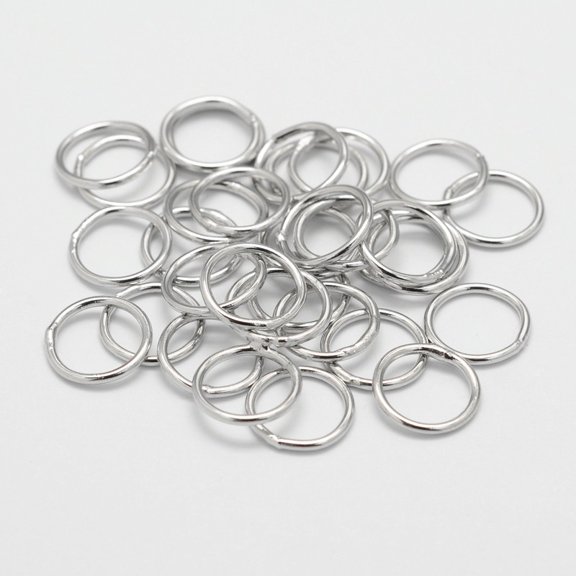Brass Soldered Closed Jump Rings Round Cadmium Free & Nickel Free & Lead Free Platinum 18 Gauge 7x1mm Inner Diameter: 5mm Hole: 5mm