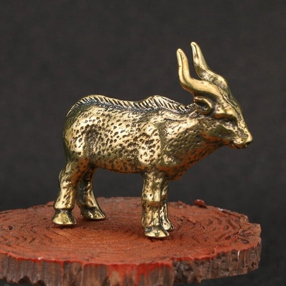 Brass Solid Chiru Figurine Small Statue Animal Figurines Toys Desktop Decoration