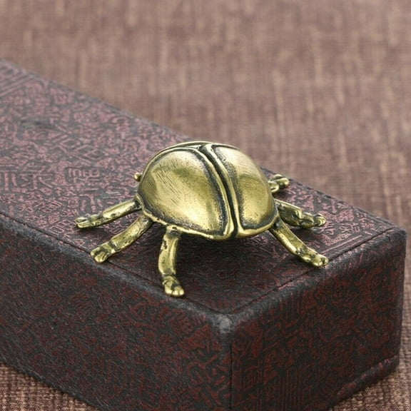 Brass Solid Ladybug Figurine Small Statue House Decoration Animal Figurines Toys