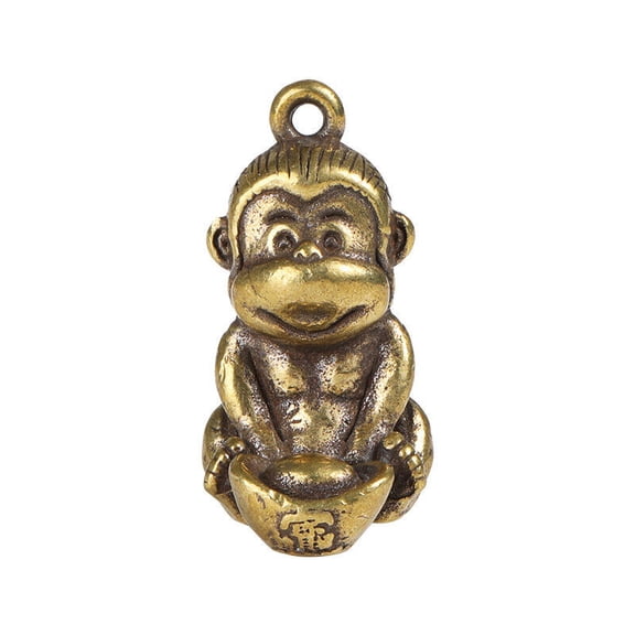 Brass Solid Monkey Figurine Small Statue Home Ornament Figurines Collectibles