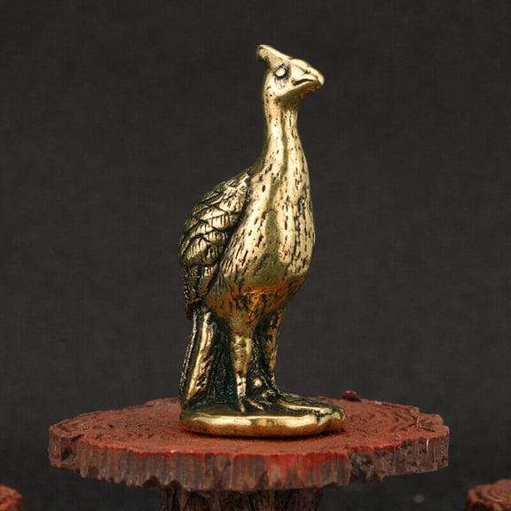Brass Solid Peacock Figurine Small Statue Home Ornaments Animal Figurines Gift