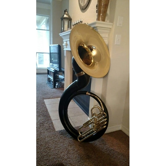 Brass Sousaphone 3 Valve Big Tuba 25" Musical Instrument with Carry Case