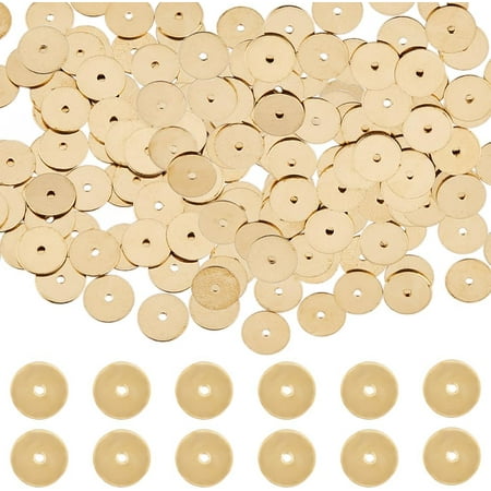 Brass Spacer Beads Long-Lasting Plated Disc Golden 8x0.5mm Hole: 0.9mm 300pcs/box