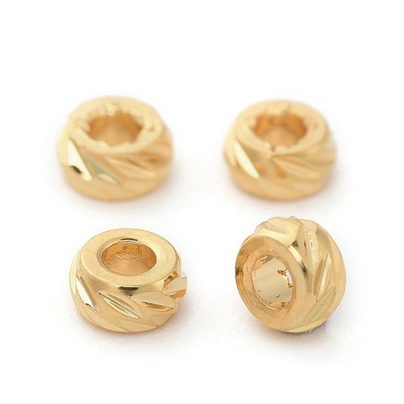Brass Spacer Beads Real 18K golden Plated Ring Real 18K golden Plated 3x1.5mm Hole: 1mm