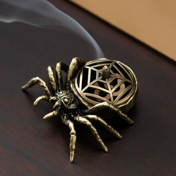 Brass Spider Incense Burner,Unique Censer for Cone or Coil,Home Aroma Diffuser,Meditation Decor,Exquisite Craft