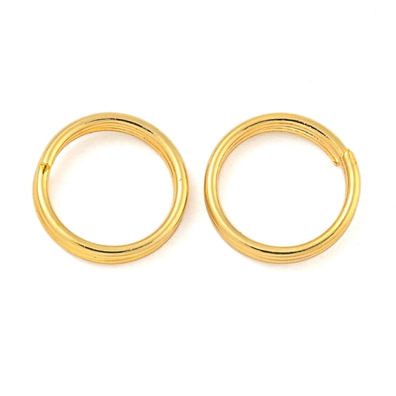 Brass Split Rings Double Loops Jump Rings Real 18K Gold Plated 8x2mm Inner Diameter: 7mm Single Wire: 0.7mm 125pcs/20g