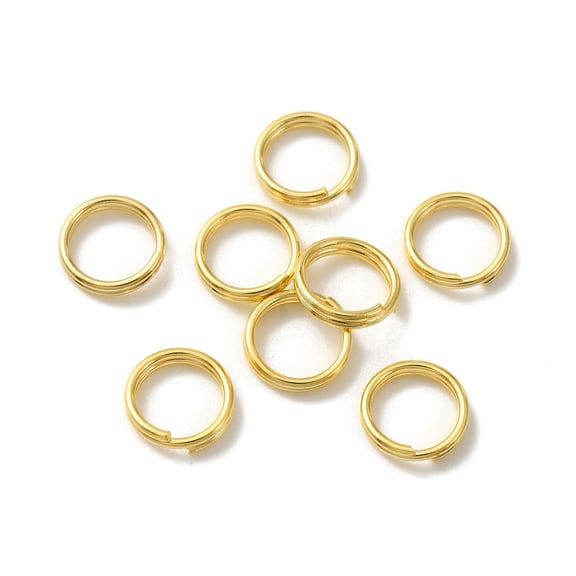 Brass Split Rings Lead Free & Cadmium Free Double Loops Jump Rings Real 24K golden Plated 20 Gauge 8x2mm Inner Diameter: 6.3mm