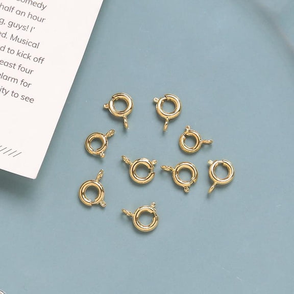 Brass Spring Ring Clasps Real 18K Gold Plated 6mm