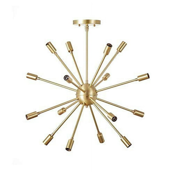 Brass Sputnik Chandeliers Hanging Ceiling Lights 16 Bulbs for Living Room, Home Decorative