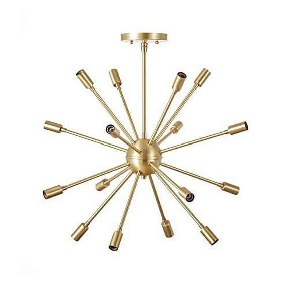 Brass Sputnik Chandeliers Hanging Ceiling Lights 16 Bulbs for Living Room, Home Decorative