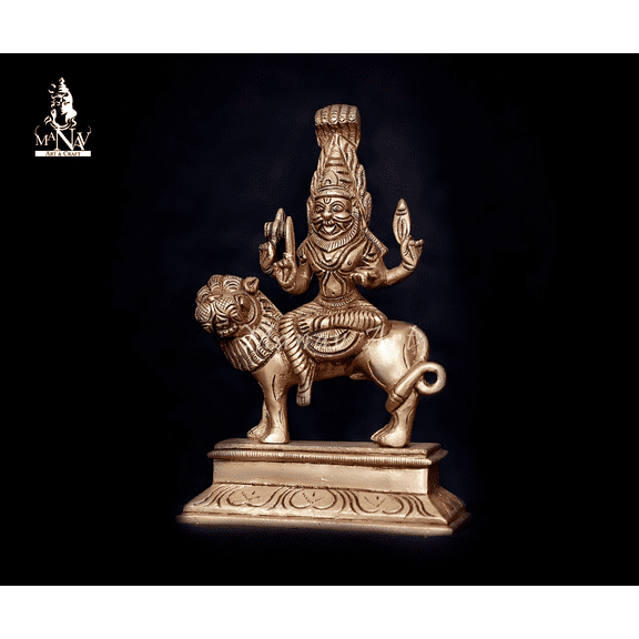 Brass Sri Maha Pratyangira Devi, 16 CM Pratyangira Devi Statue, Brass Narsimha Statue, Simhamukha Lakshmi statue for Pooja, Temple, Gifts.