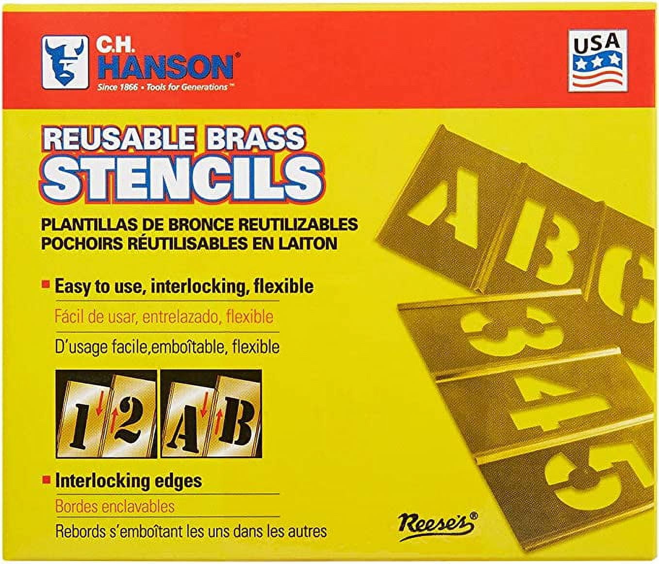 Brass Stencil Letter and Number Sets 11/2" 45 piece stencilset