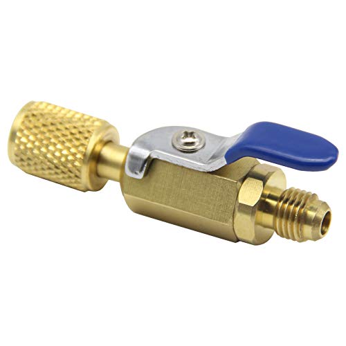 Brass Straight ShutOff Valve Air Conditioner Ball Valve Adapter 1/4In