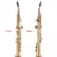 thumbnail image 1 of Brass Straight Soprano Sax Saxophone Bb B Flat Woodwind Instrument Nature Shell Key Carve Pattern with Carrying Case Gloves Cleaning Cloth Straps Cleaning Rod, 1 of 1