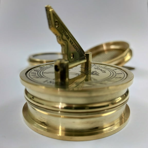 Brass Sundial Compass Maritime Collectible