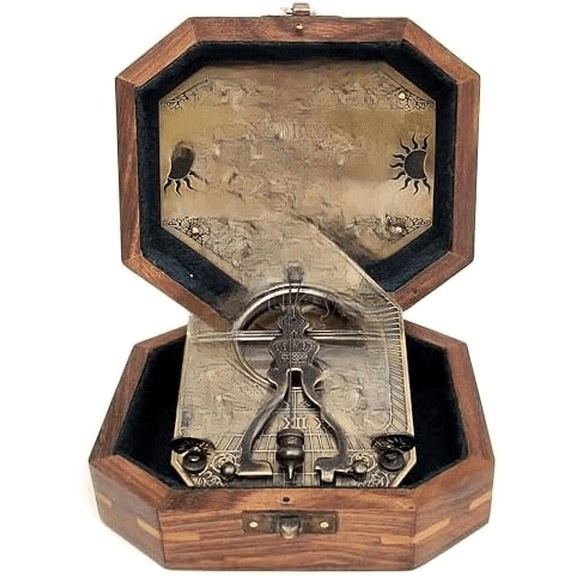 Brass Sundial Compass - Pendulum Sundial Unique Gift Ideas for Him or Her - Men & Women Wedding Gift Gilbert & Sons Sundial with Rosewood Case$$Home Decor, Kitchen, & Other