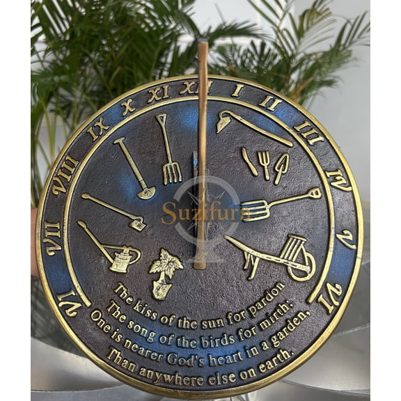 Brass Sundial Kiss of the Sun Home and Garden