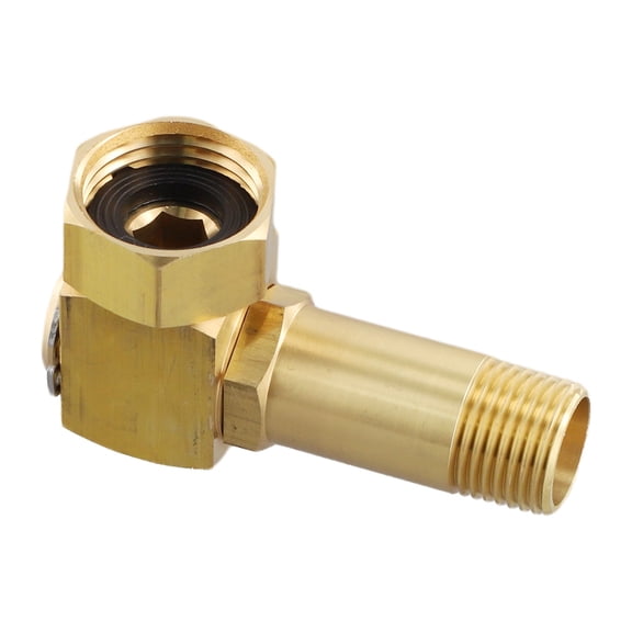Brass Swivel Elbow Connector 3/4 Inch Ght To 1/2 Inch Npt Garden Hose Reel Replacement Fitting For Outdoor Watering And Irrigation Gold