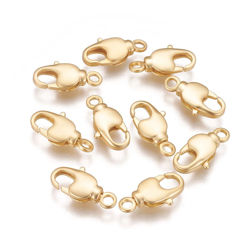 Brass Swivel Lobster Claw Clasps Swivel Snap Hook Long-Lasting Plated Matte Gold Color 14.5x7x3mm Hole: 1.8mm