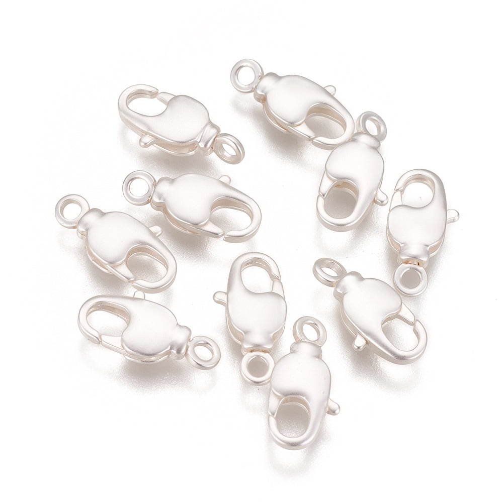 Brass Swivel Lobster Claw Clasps Swivel Snap Hook Long-Lasting Plated Matte Silver color 14.5x7x3mm Hole: 1.8mm
