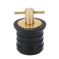 Brass T Handle Drain Plug with Rubber Seal Rust Resistance Marine Boat