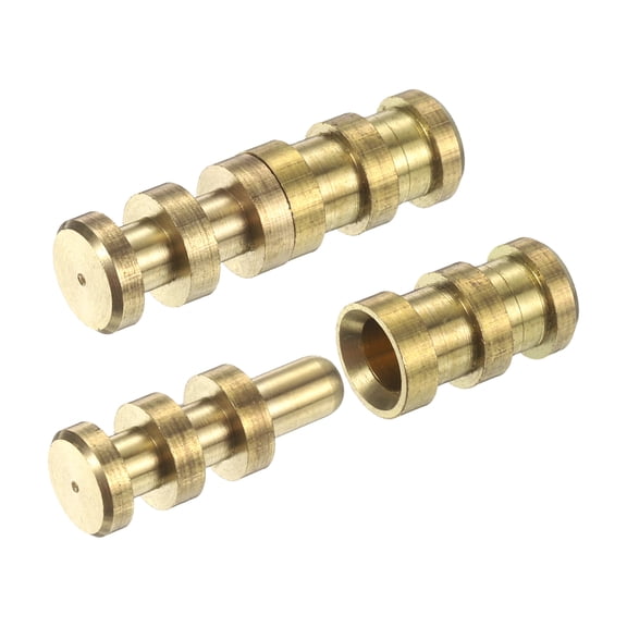 Brass Table Leaf Dowel Pin, 10 Pack Table Bolt Sleeve Connectors Top Leaf Alignment Pins Extension Hardware for Furniture Desk Drawer Cabinet