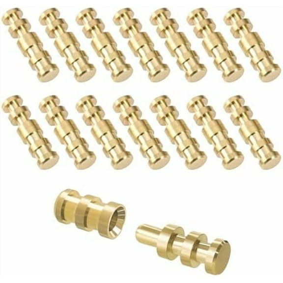 Brass Table Leaf Dowel Pin, 15pcs Table Bolt Sleeve Connectors Table Top Leaf Alignment Pins Drawer Cabinet Buckle Extension Tables Hardware Accessories$$Tools & Hardware Other