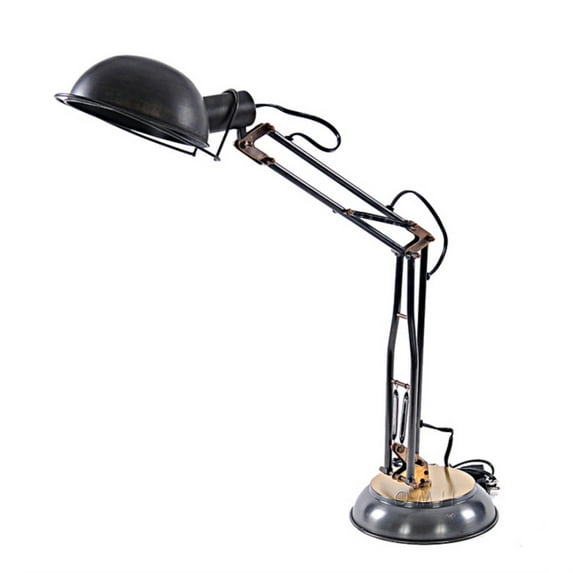 Brass Table Spring Lamp On Round Base